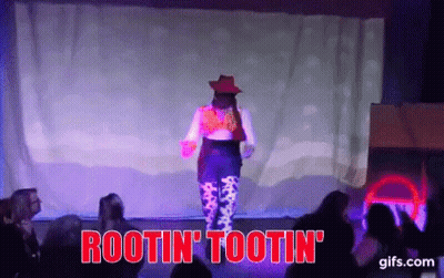 Black And White Stick Figure In Cowboy Hat And Tie GIF