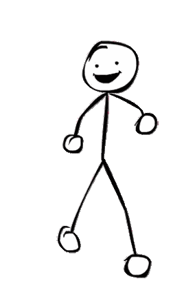 Black And White Stick Figure Smiling Sticker