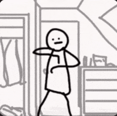 Black And White Stick Figure Standing In Room GIF