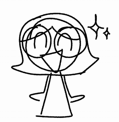 Black And White Stick Figure With Glasses And Star In Eye GIF