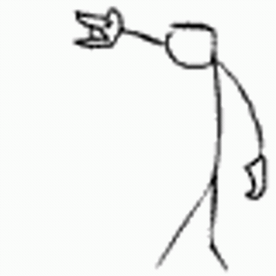 Black And White Stick Figure With Horns GIF