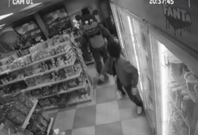 Black And White Store With Fanta Sign GIF