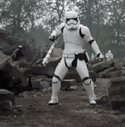 Black and White Stormtrooper Dancing in Field