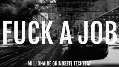 Black And White Street Fuck A Job GIF