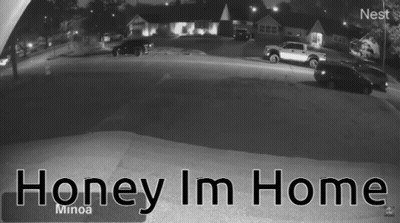 Black And White Street Honey Im Home GIF