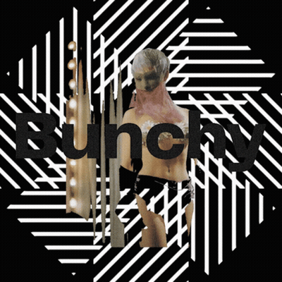 Black And White Striped Background With Bunchy GIF