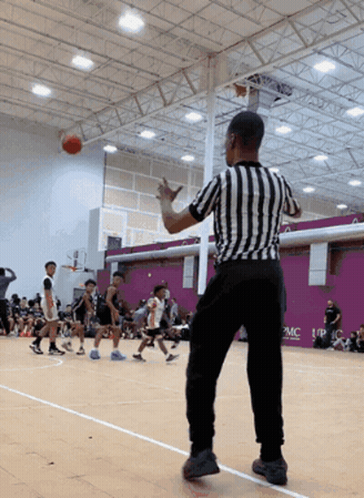 Black And White Striped Referee Watching Basketball GIF
