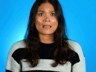 Black And White Striped Sweater Woman Funny Face GIF