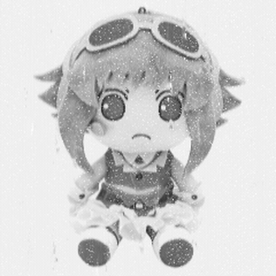 Black And White Stuffed Doll With Glasses GIF