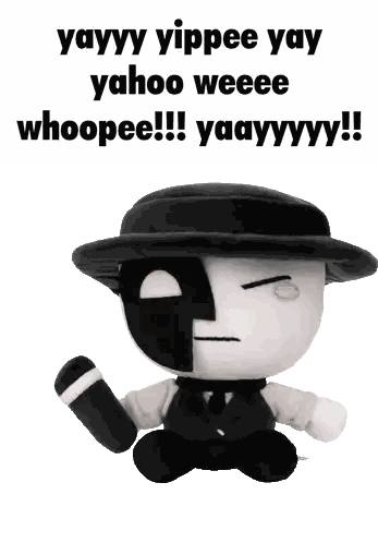 Black And White Stuffed Toy Yayy Yippee Sticker