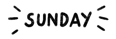 Black And White Sunday Drawing Sticker