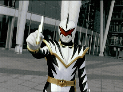 Black And White Superhero Holding Knife GIF