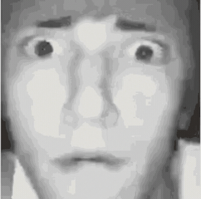 Black And White Surprised Face GIF