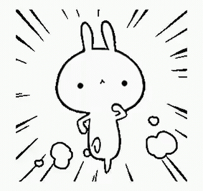 Black And White Surprised Rabbit GIF