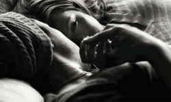 Black And White Sweet Couple In Bed Hand Caressing GIF