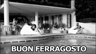 Black And White Swimming Pool Buon Ferragosto GIF