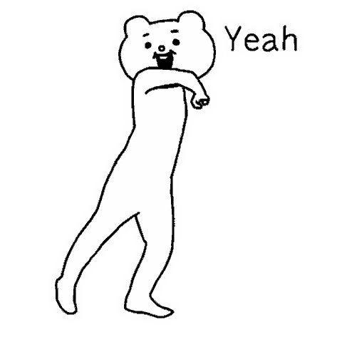 Black And White Teddy Bear Dancing Yeah Sticker