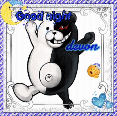Black And White Teddy Bear Good Night Devon GIF
