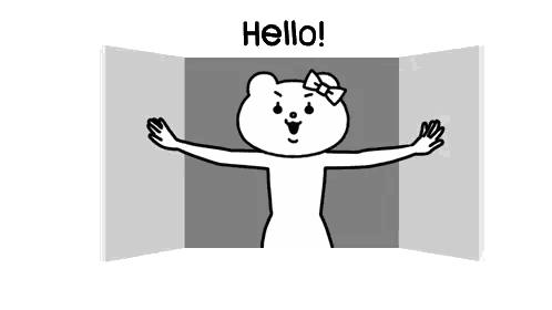 Black And White Teddy Bear Hello Sticker