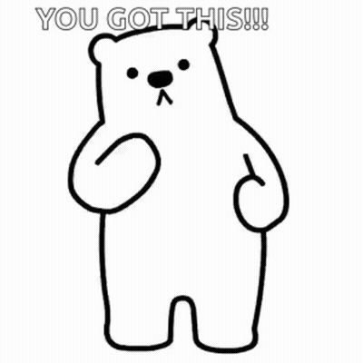 Black And White Teddy Bear Saying You Got This GIF