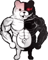 Black And White Teddy Bear With Red Eyes Sticker