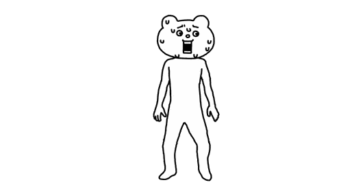 Black And White Teddy Bear With Surprised Face Sticker