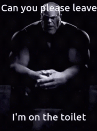 Black And White Thanos Saying Can You Please Leave I'm On The Toilet GIF