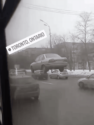 Black And White Toronto Ontario Street Scene GIF