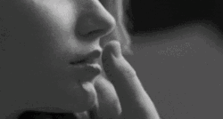 Black And White Touching Lips GIF