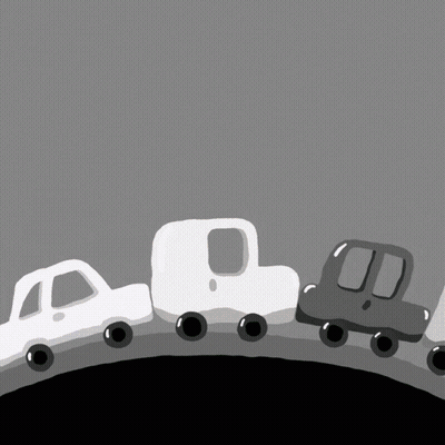 Black And White Traffic Jam Saying Hate Traffic GIF