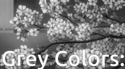 Black And White Tree With Flowers And Grey Colors GIF