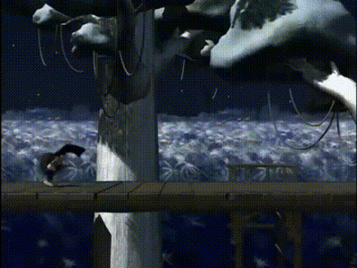 Black And White Tree With Hanging Branches GIF