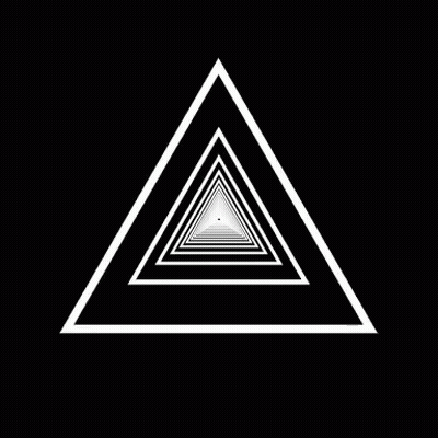 Black And White Triangle Going Through Tunnel GIF