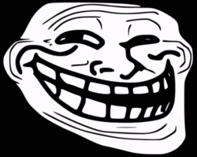 Black And White Troll Face Huge Smile GIF