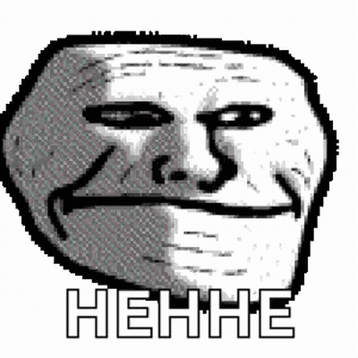 Black And White Troll Face Saying Hhhe GIF