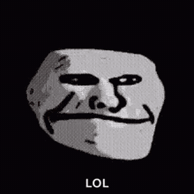 Black and White Troll Face Saying Lol