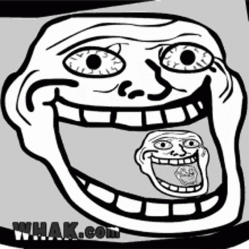 Black And White Troll Face Smile GIF