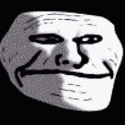 Black And White Troll Face Smiling GIF