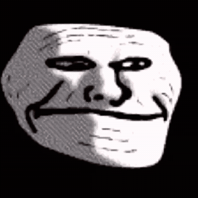 Black and White Troll Face Smiling