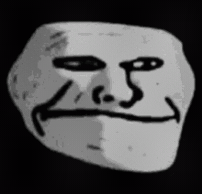 Black And White Troll Face With Smiley Face GIF