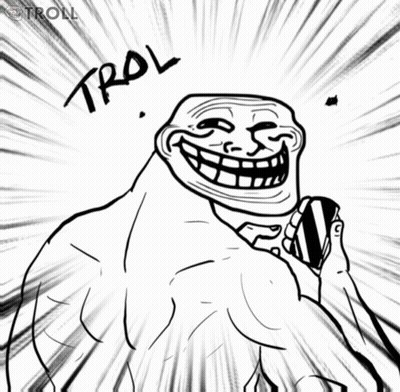 Black And White Troll Saying Troll GIF