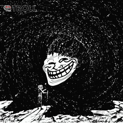 Black And White Troll Saying Troll GIF