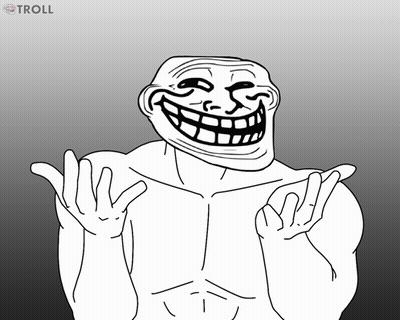 Black And White Troll Saying Troll GIF