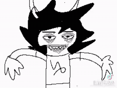 Black And White Troll With Beard And Horns GIF