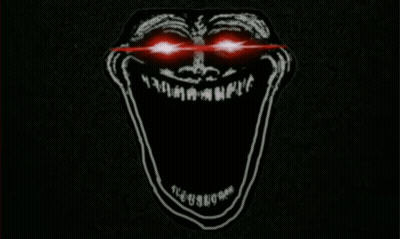 Black And White Troll With Red Eyes GIF