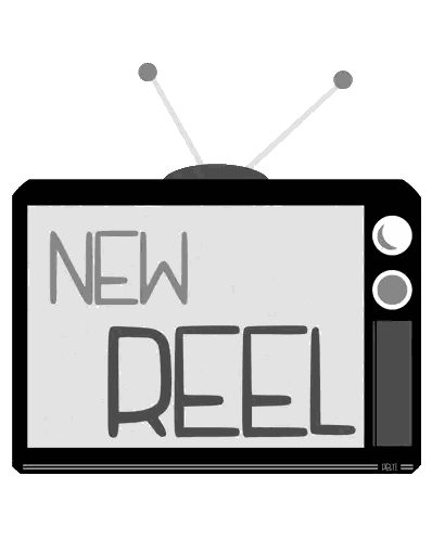 Black And White TV Screen Saying New Reel Sticker