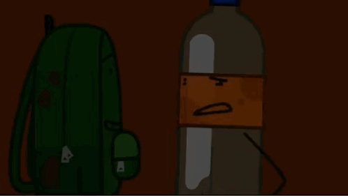 Black And White Two Bottles On Balcony With Broken Wall GIF