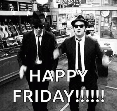 Black And White Two Men Dancing Happy Friday GIF