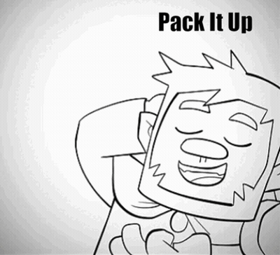 Black And White Two Men Pack It Up GIF
