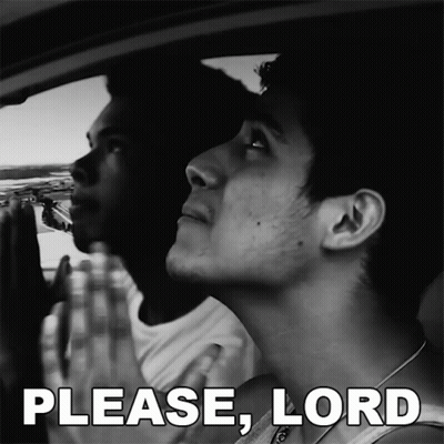 Black And White Two Men Praying In Car Please Lord GIF